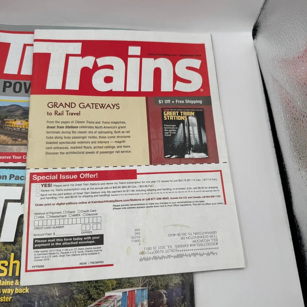 Trains Magazine Full Year 2019 Collection 12 Issues Railroading History Multi